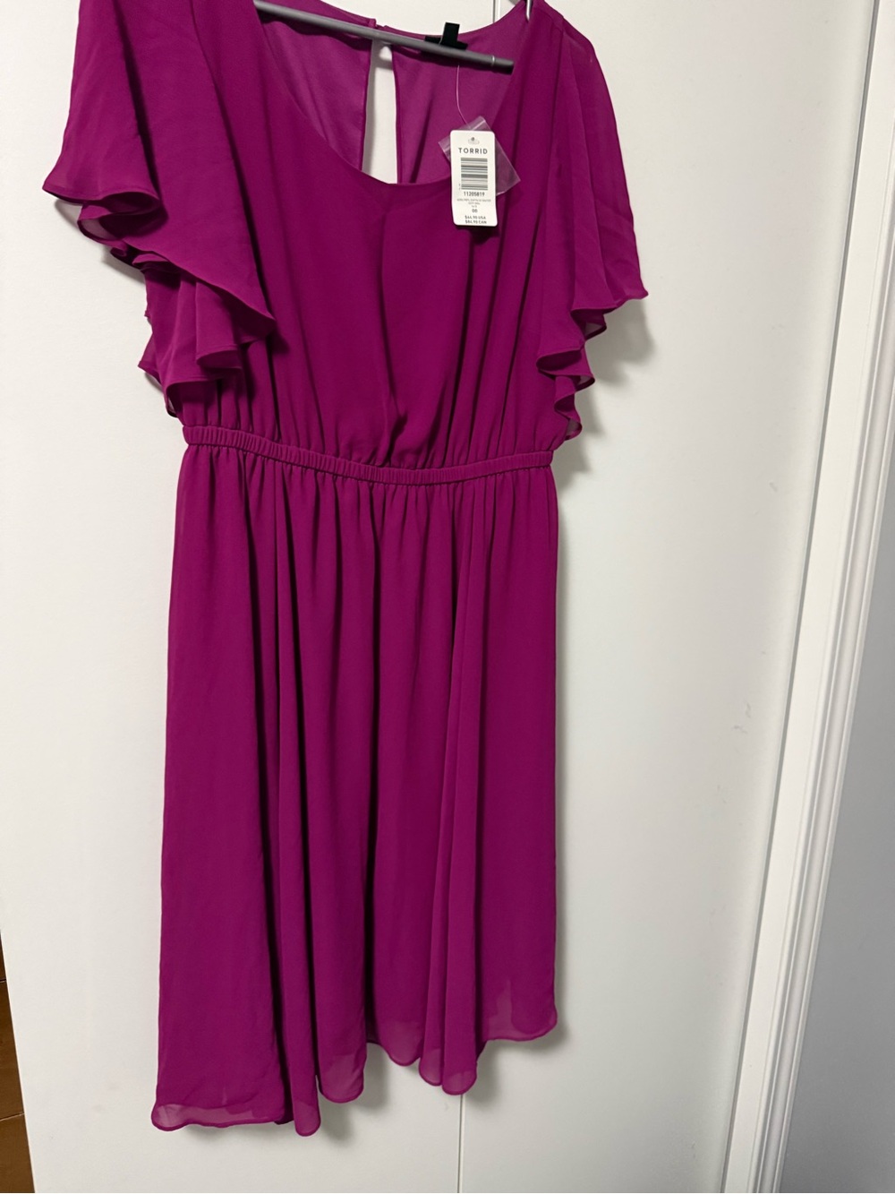 Torrid Purple Flutter Sleeve Skater Dress